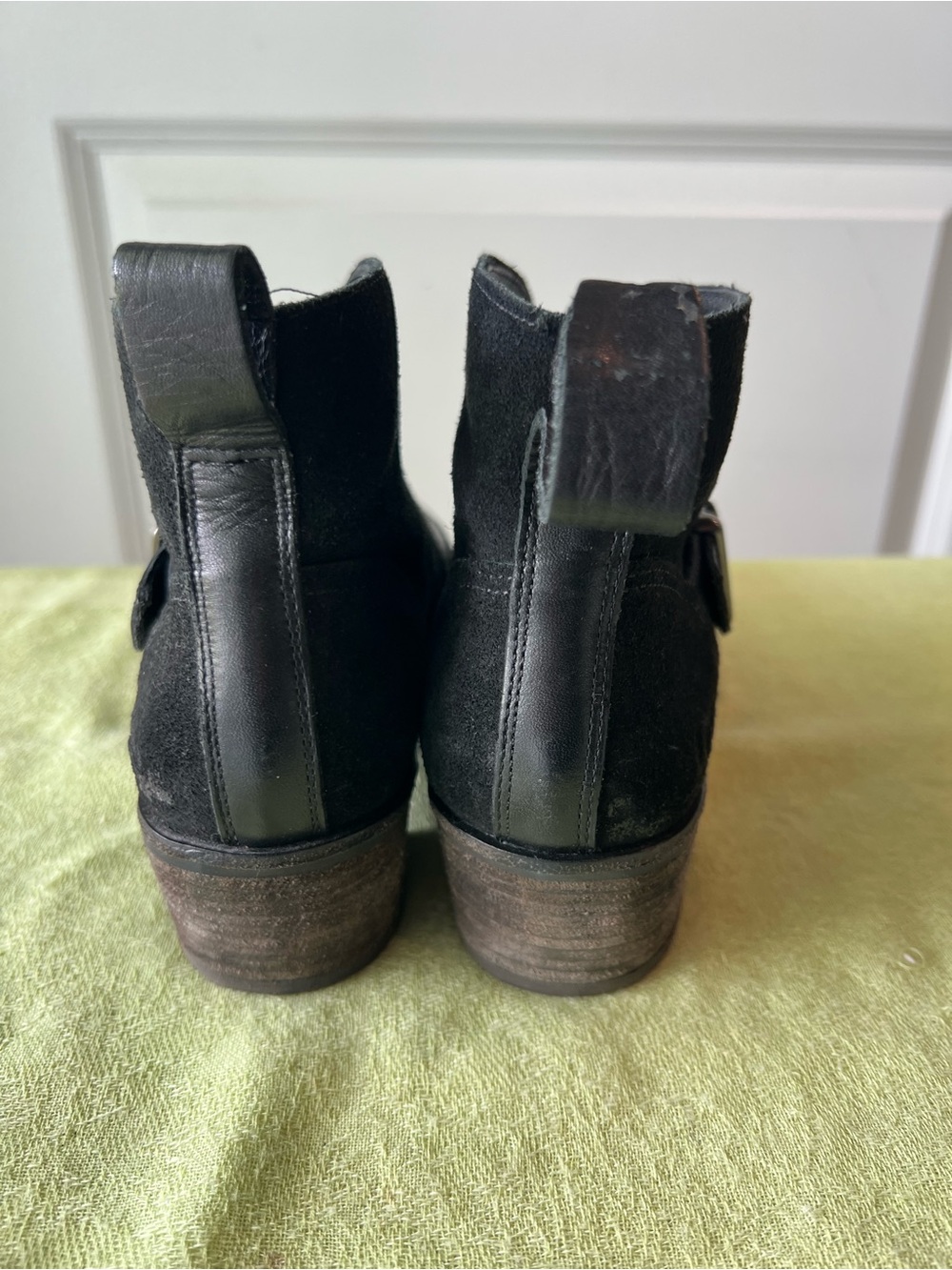 UGG Wright Black Suede Ankle Booties with Buckle Strap. Size 6 - Picture 5 of 10